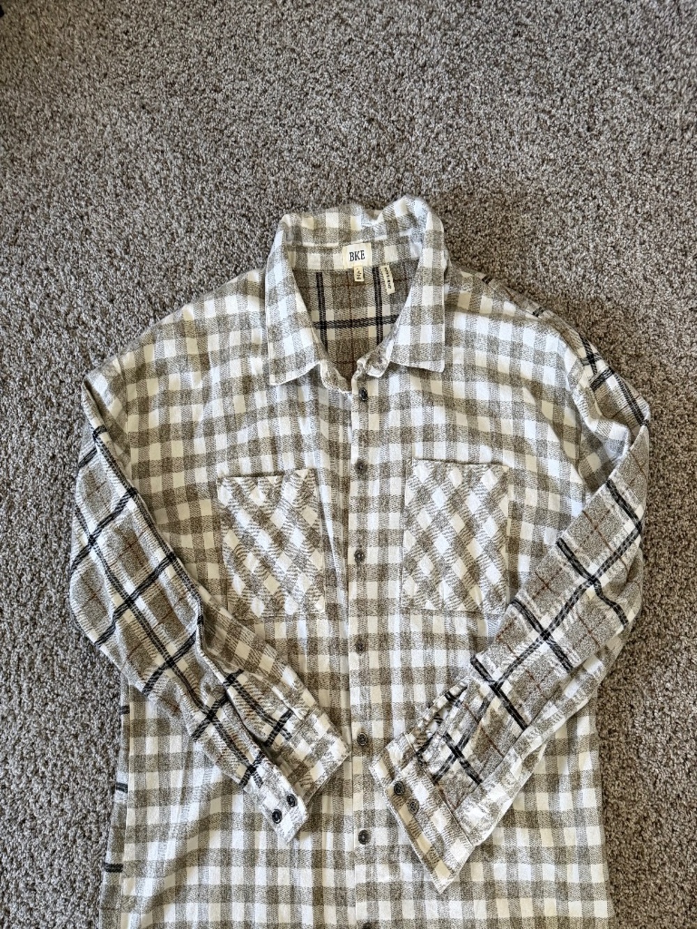 BKE flannel boyfriend button up shirt Large